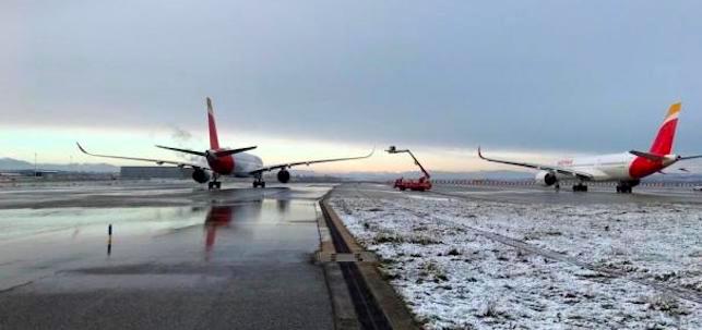 Filomena llega a Madrid Barajas Adolfo Suárez. EFE
