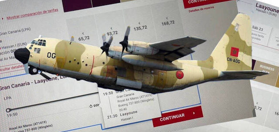 Un Hércules marroquí con varios detalles de vuelo detrás.