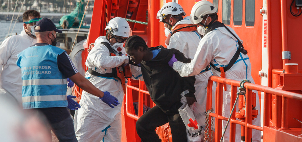 Llegada de migrantes al muelle de Arguineguín. (Imagen de archivo)ACFI PRESS