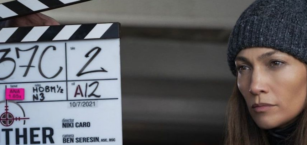 La actriz Jennifer López durante el rodaje.