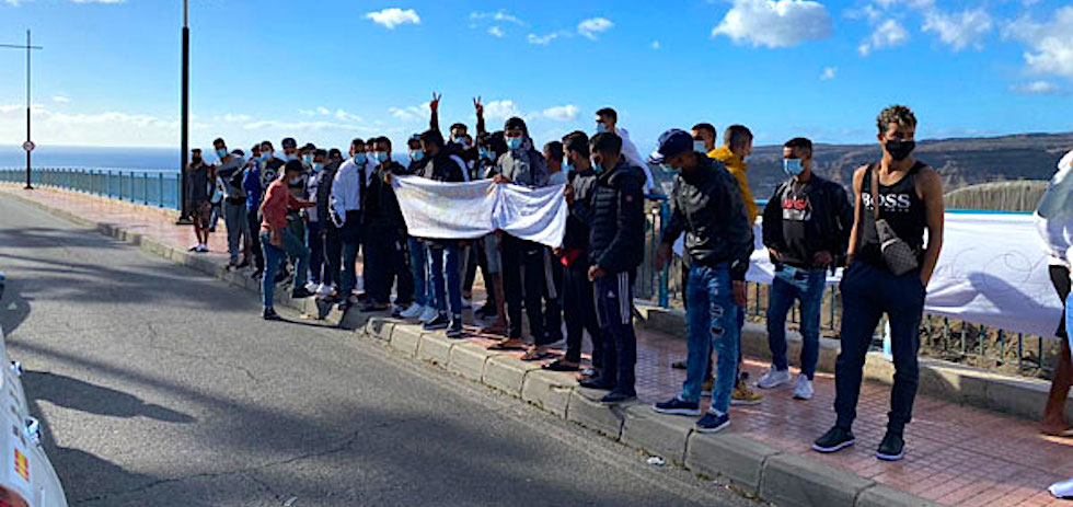Protesta de inmigrantes. GUARDIA CIVIL