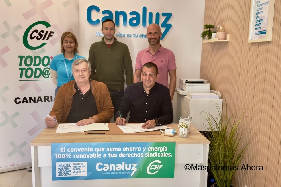 CANALUZ Y CSIF Sellan en Vecindario un convenio estratégico para ofrecer electricidad renovable con tarifa preferente a afiliados del sindicato