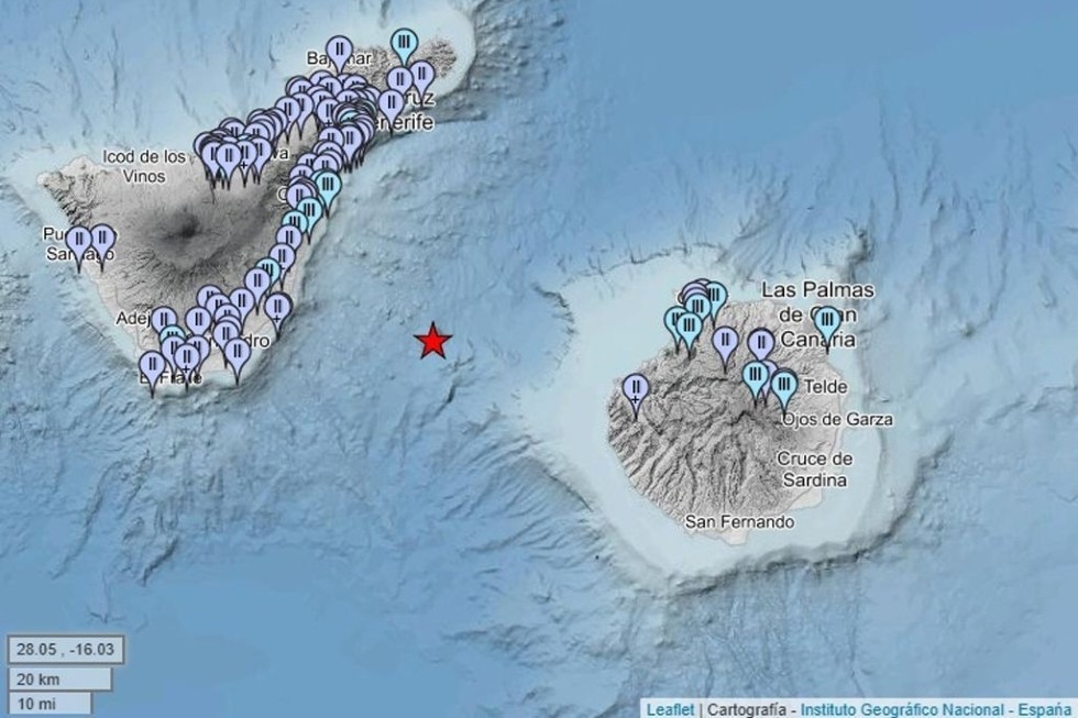 Sismicidad de las islas de Tenerife y Gran Canaria