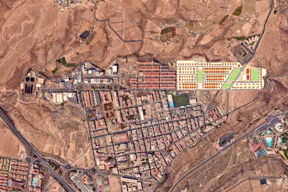 Imagen aerea de la zona de El Tablero donde se ubicaría la urbanización