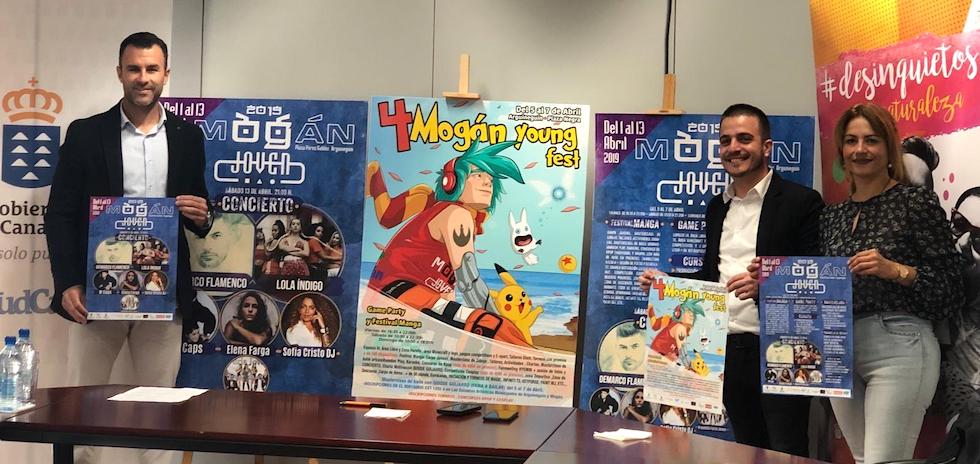 Luis Becerra, Sergio Eiroa y Grimanesa P&eacute;rez en la presentaci&oacute;n de Mog&aacute;n joven 2019