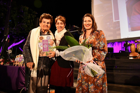 Homenajeada Eva Bueno, Onalia Bueno y Tania Alonso