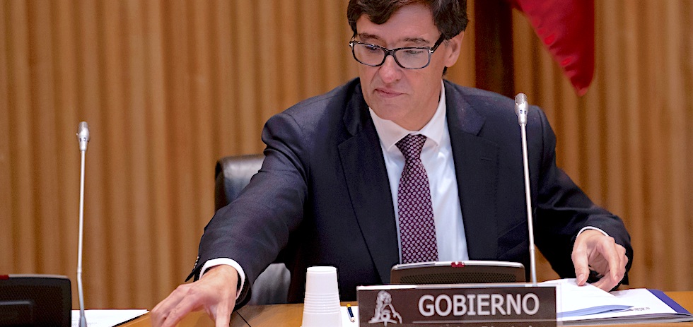 El ministro de Sanidad, Salvador Illa, este jueves en el Congreso EFE/ Chema Moya