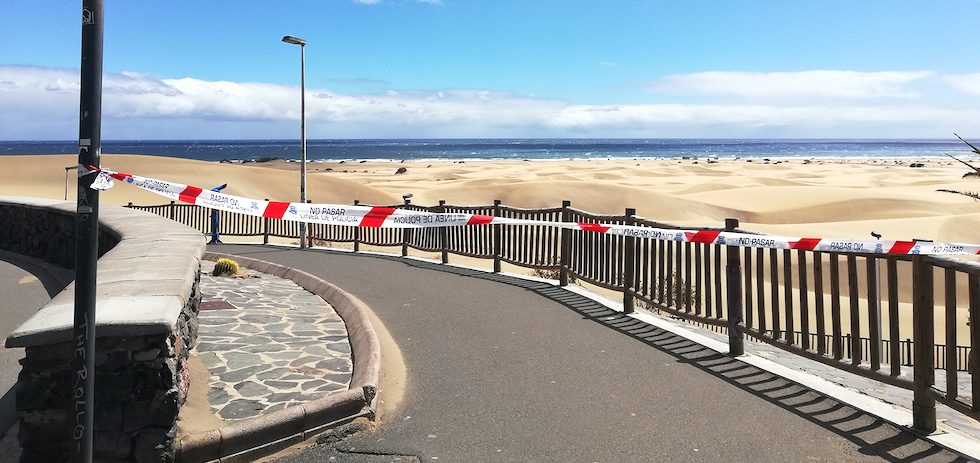 Acceso cortado a Las Dunas de Maspalomas. ACFI PRESS
