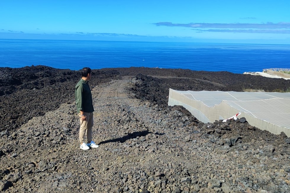 Caminos de acceso a las fincas tras la erupción volcánica