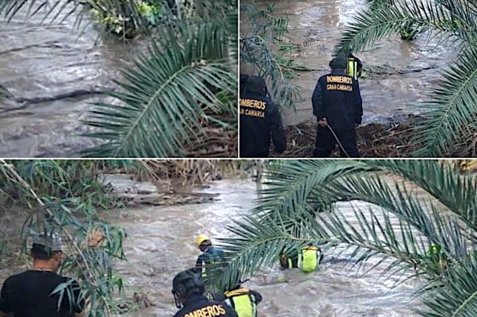 El barranco de Arguineguín aísla a vecinos y obliga a un rescate extremo