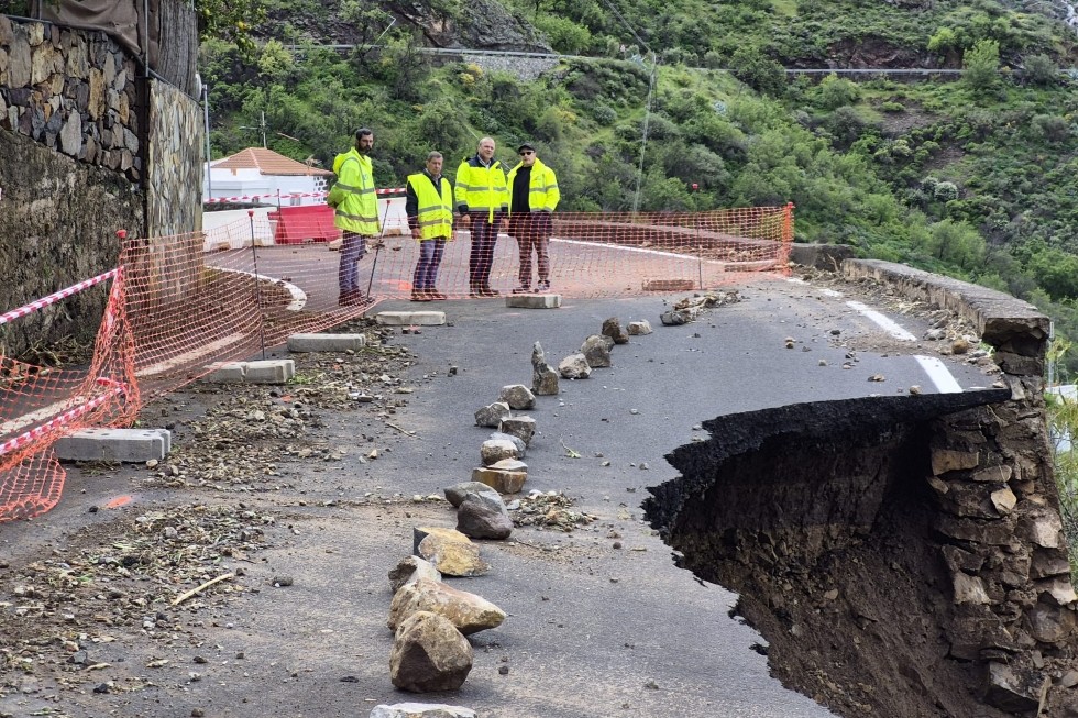 Gran Canaria inicia obras urgentes en carreteras dañadas por la borrasca Therese