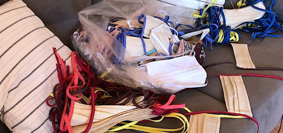 Mascarillas confeccionadas en Maspalomas. MASPALOMAS AHORA