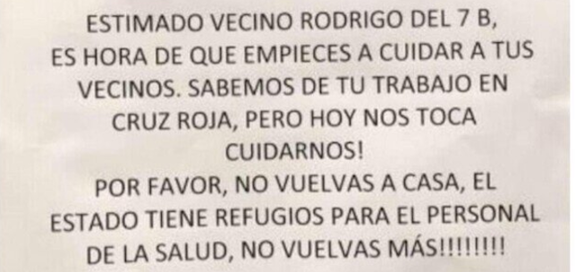 Uno de los mensajes de vecinos que se ha hecho viral.