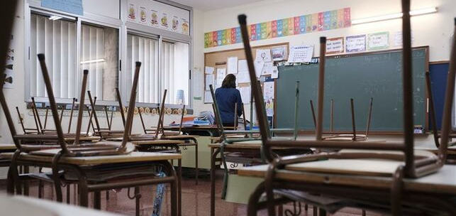 Colegio de Las Palmas de Gran Canaria, sin actividad lectiva. EFE/Ángel Medina G.