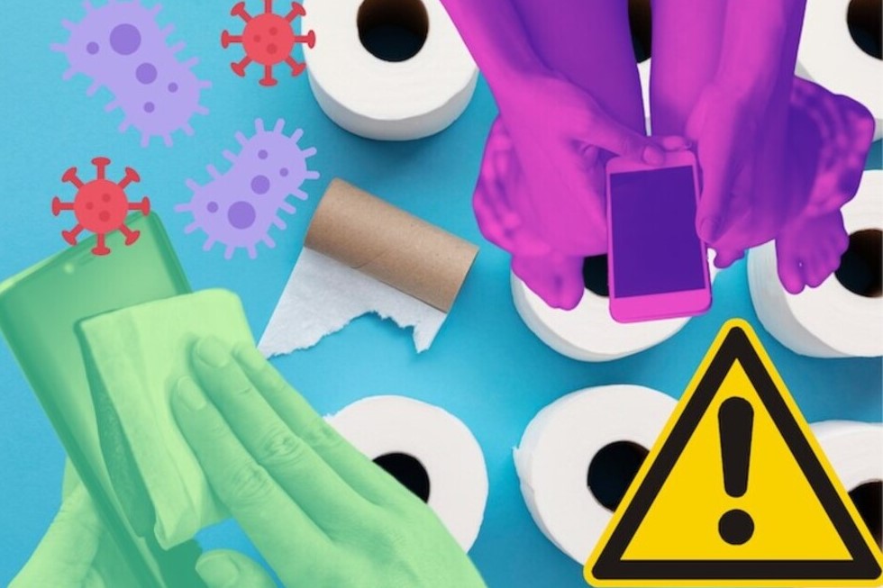 Usar el teléfono cuando estás en el baño no es un buen hábito. Canva / Shutterstock