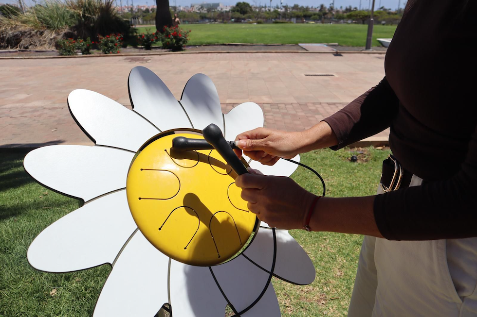 Margarita sonora en la zona musical de juegos del Parque del Sur