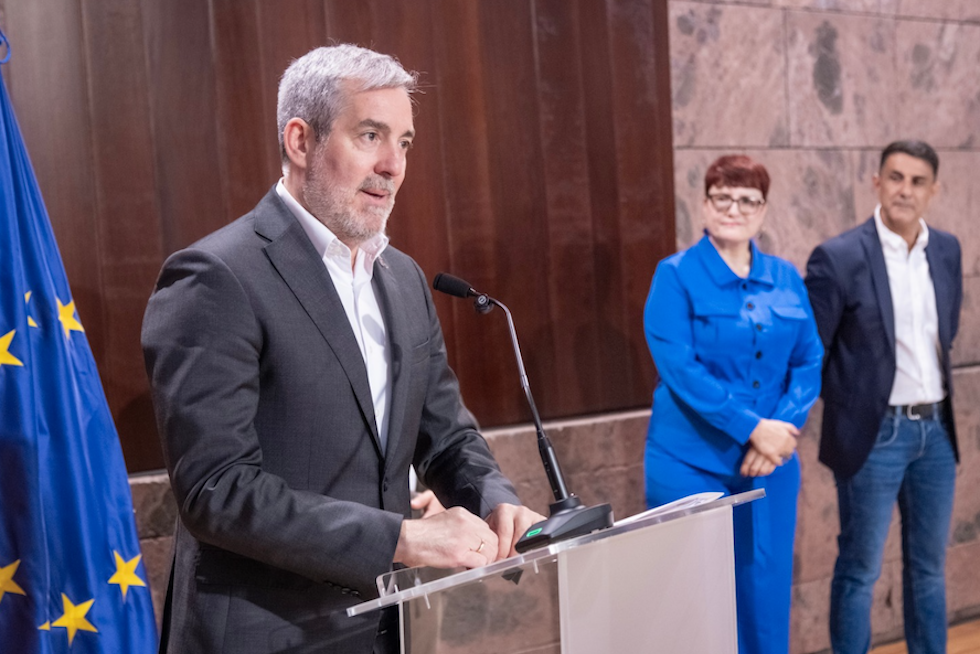 Clavijo durante su comparecencia | Maspalomas Ahora
