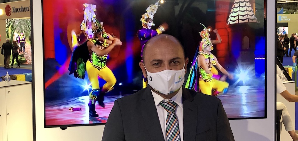 El consejero de Turismo del Cabildo de Gran Canaria, Carlos Álamo en Fitur 2021 | JULIÁN REYES