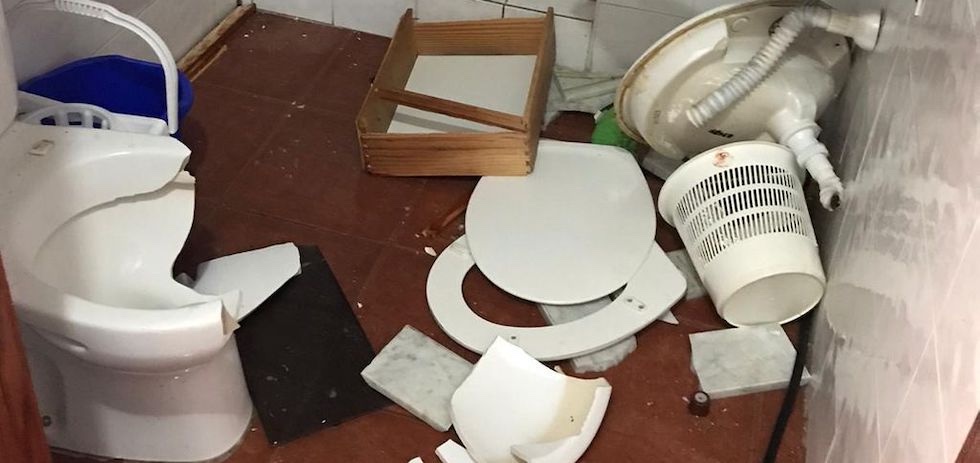 Imagen de archivo de los destrozos en un anterior altercado en Puerto Bello.