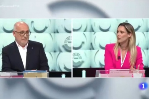 Antonio Morales y Mar&iacute;a Fern&aacute;ndez. Debate de candidatos al cabildo de Televisi&oacute;n Espa&ntilde;ola.