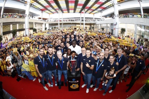 Celebración del CB Gran Canaria. Imagen de Facebook de CB Gran Canaria