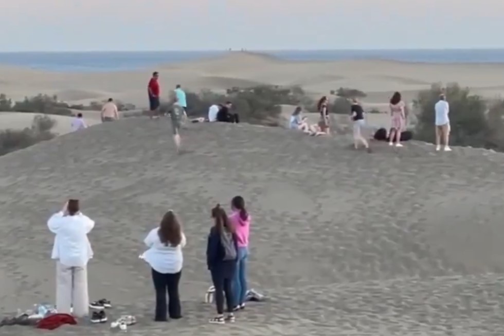 Invasión de las Dunas de Maspalomas el pasado fin de semana. RR.SS.