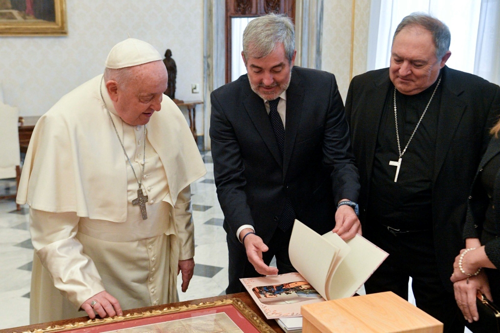 Clavijo junto al Papa Francisco en enero de 2024