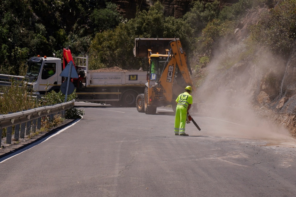 Obras en las carreteras afectadas tras la borrasca Therese