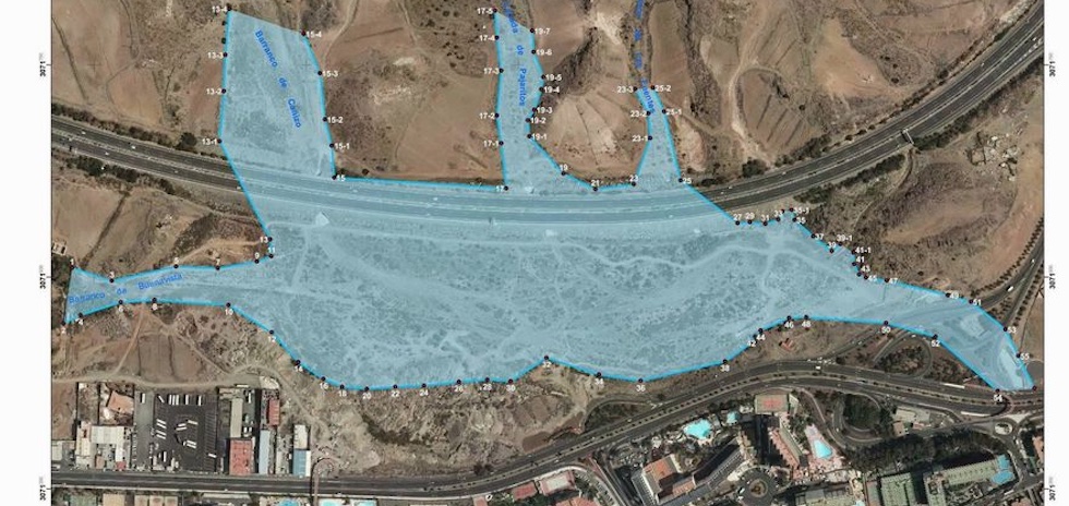 Proyecto de canalización del barranco en el que iría situado el Siam Park de Gran Canaria Consejo Insular de Aguas.