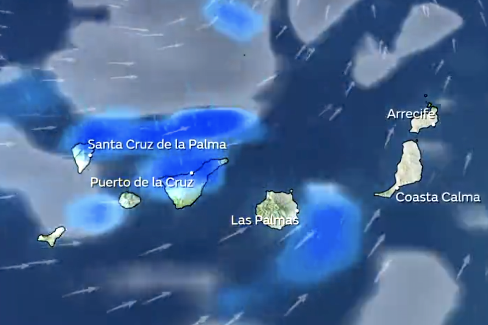 Paso de la borrasca Óscar por Canarias