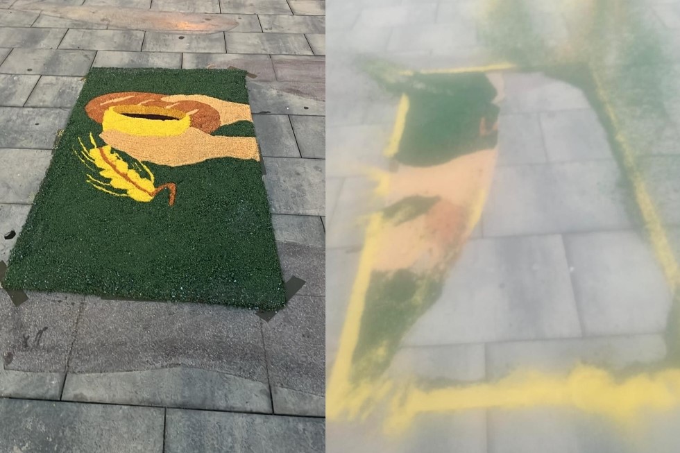 Antes y después de los actos vandálicos