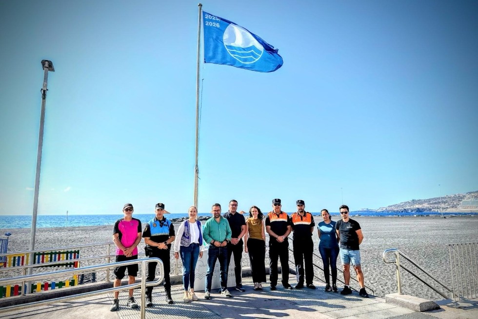 Foto de la Bandera Azul 2025 de la playa de Santa Cruz de La Palma