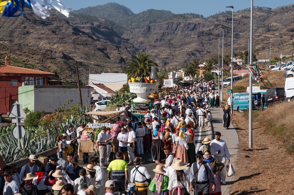Unas 5.000 personas participan en la Romería-Ofrenda de San Antonio El Chico en Mogán