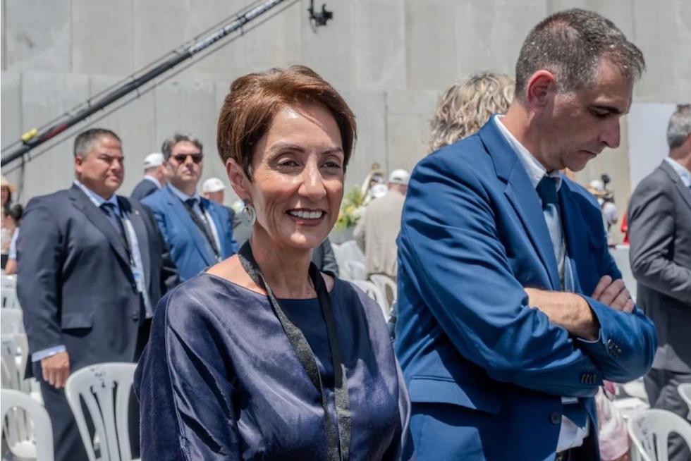 Onalia Bueno durante la visita del papa Le&oacute;n XIV. Maspalomas Ahora