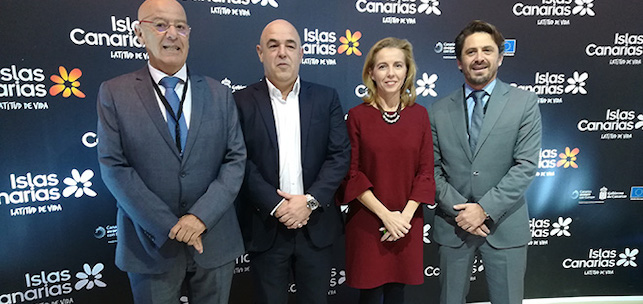 Antonio Hormiga (ASOFUER),  José María Mañaricúa (FEHT), Susana Pérez (ASOLAN), y Jorge Marichal (ASHOTEL)