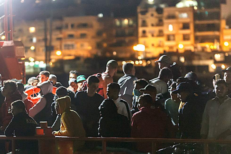 Llegada de migrantes al muelle. Imagen de archivo