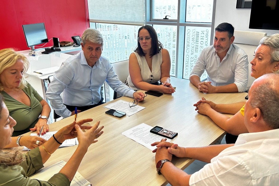 Davinia Ram&iacute;rez y Alejandro Marichal en una reuni&oacute;n con la Plataforma