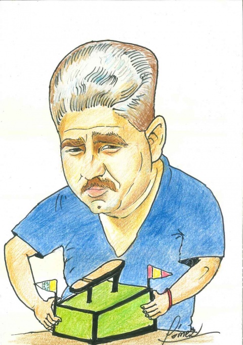 Caricatura del betunero realizada por Francisco Javier Gómez, autor del artículo