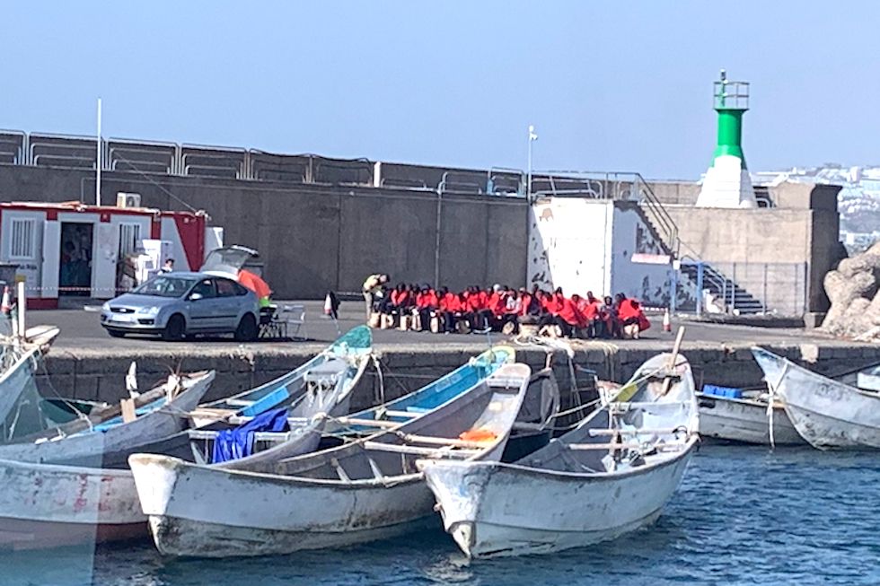 Llegada de inmigrantes al muelle de Arguineguín. Imagen de archivo