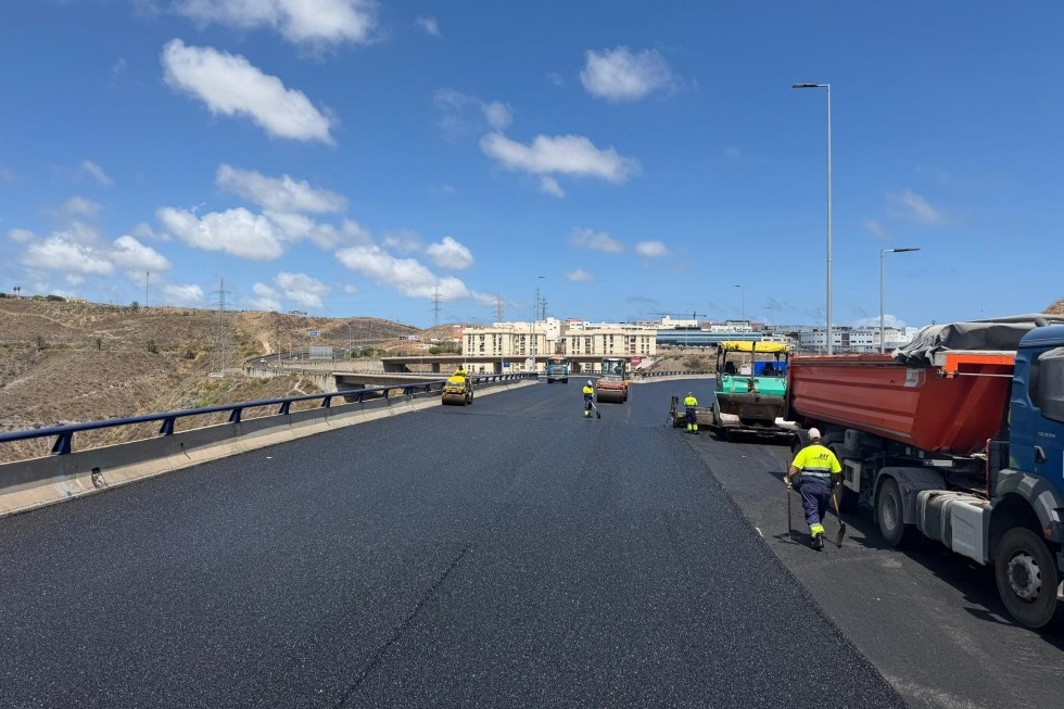 Asfaltado del viaducto del Guiniguada | Maspalomas Ahora