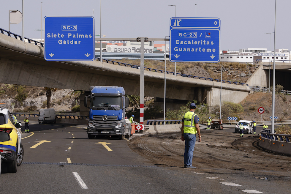 El viaducto del Guiniguada cierra un mes por unas obras de impermeabilización de 2,2 millones de euros