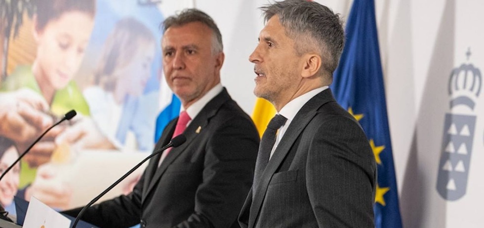 El presidente del Gobierno canario, &Aacute;ngel V&iacute;ctor Torres, y el ministro del Interior, Fernando Grande-Marlaska. Imagen de archivo.