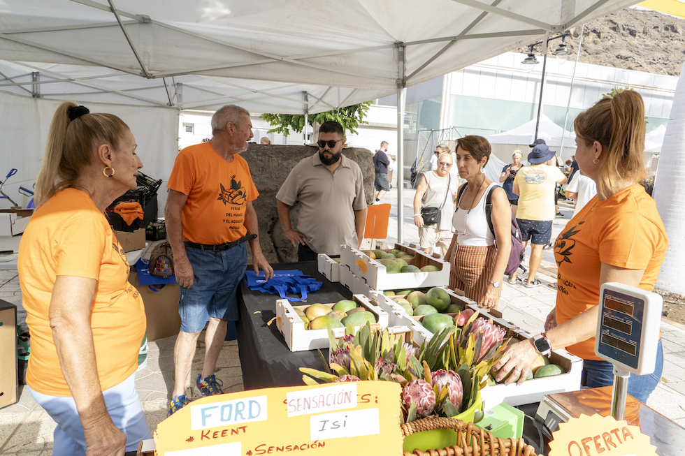 La alcaldesa y el concejal de Agricultura visitando stands de la feria. Maspalomas Ahora