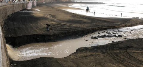Playa de Las Canteras tras las lluvias de este jueves | MASPALOMAS AHORA