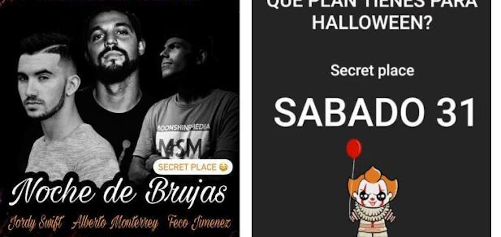 Anuncio de una fiesta ilegal de Hallloween.