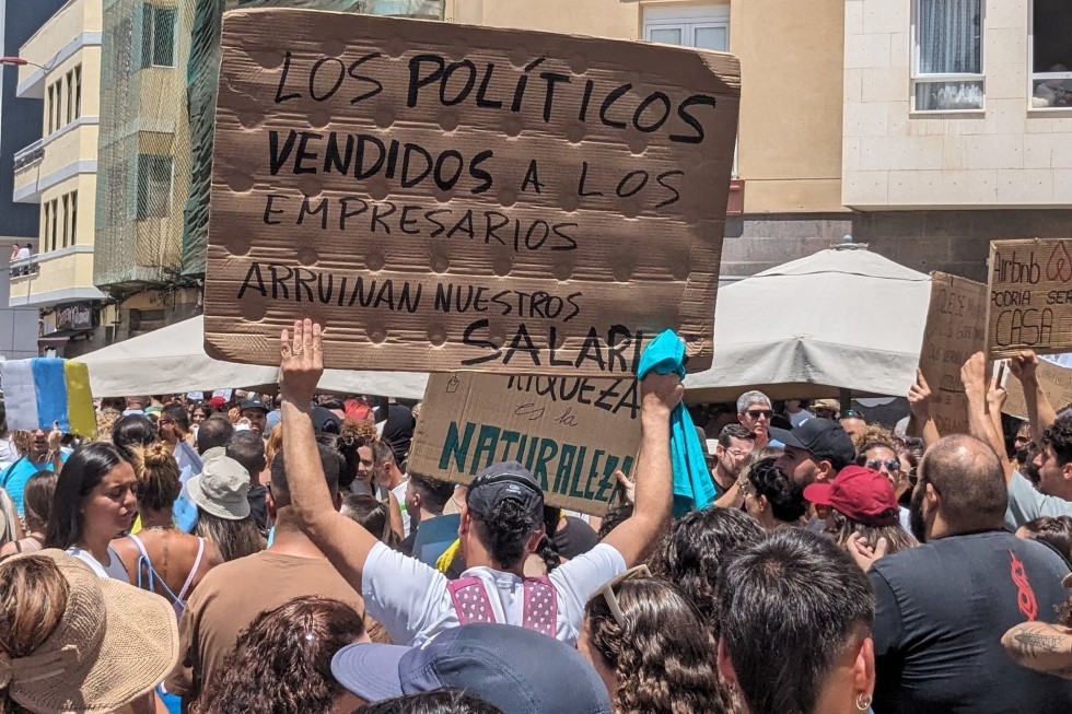 Manifestación sobre el modelo turístico en Canarias. RR.SS.