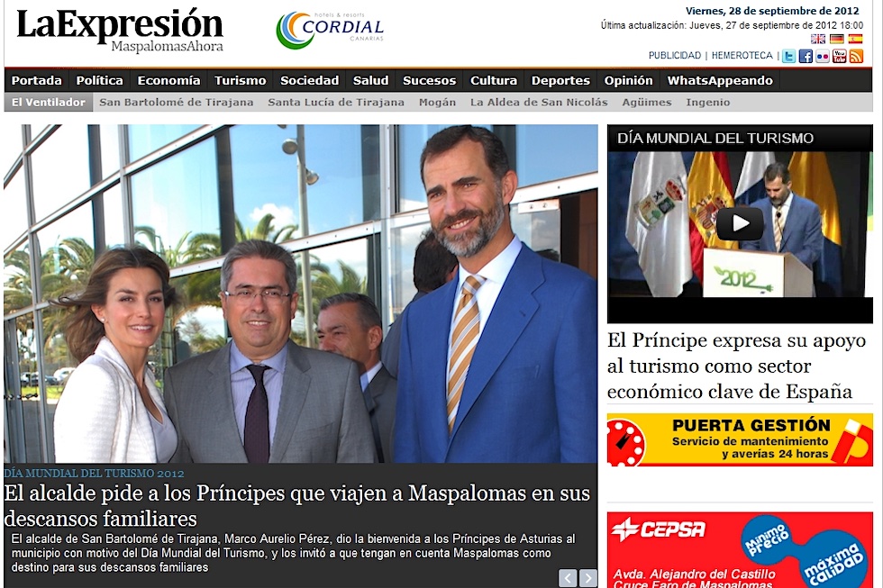 Los actuales reyes de España visitaron Maspalomas en 2012