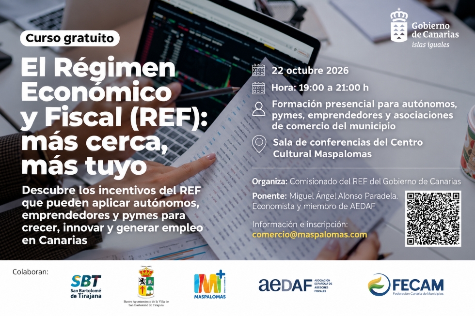 Formaci&oacute;n presencial sobre el R&eacute;gimen Econ&oacute;mico y Fiscal de Canarias (REF) | Maspalomas Ahora