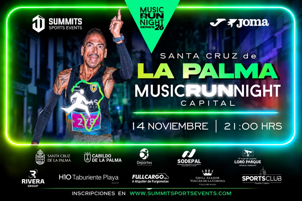 Santa Cruz de La Palma acogerá el 14 de noviembre la cuarta edición de La Palma Music Run Night