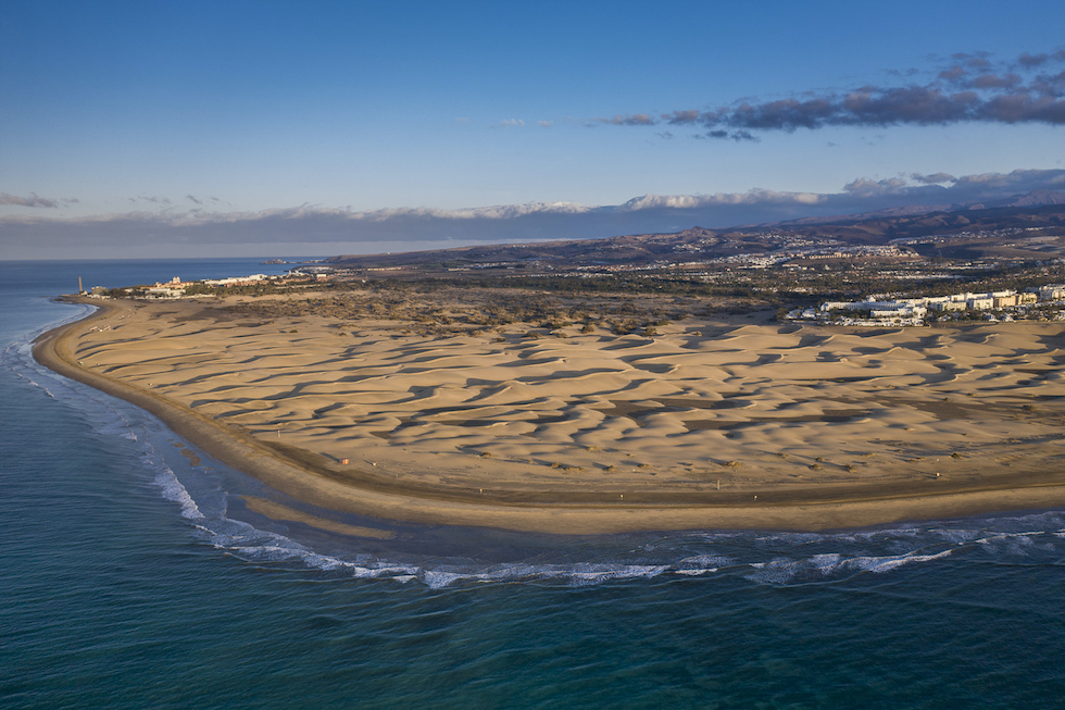 Vista a&eacute;rea de las Dunas de Maspalomas (Gran Canaria).